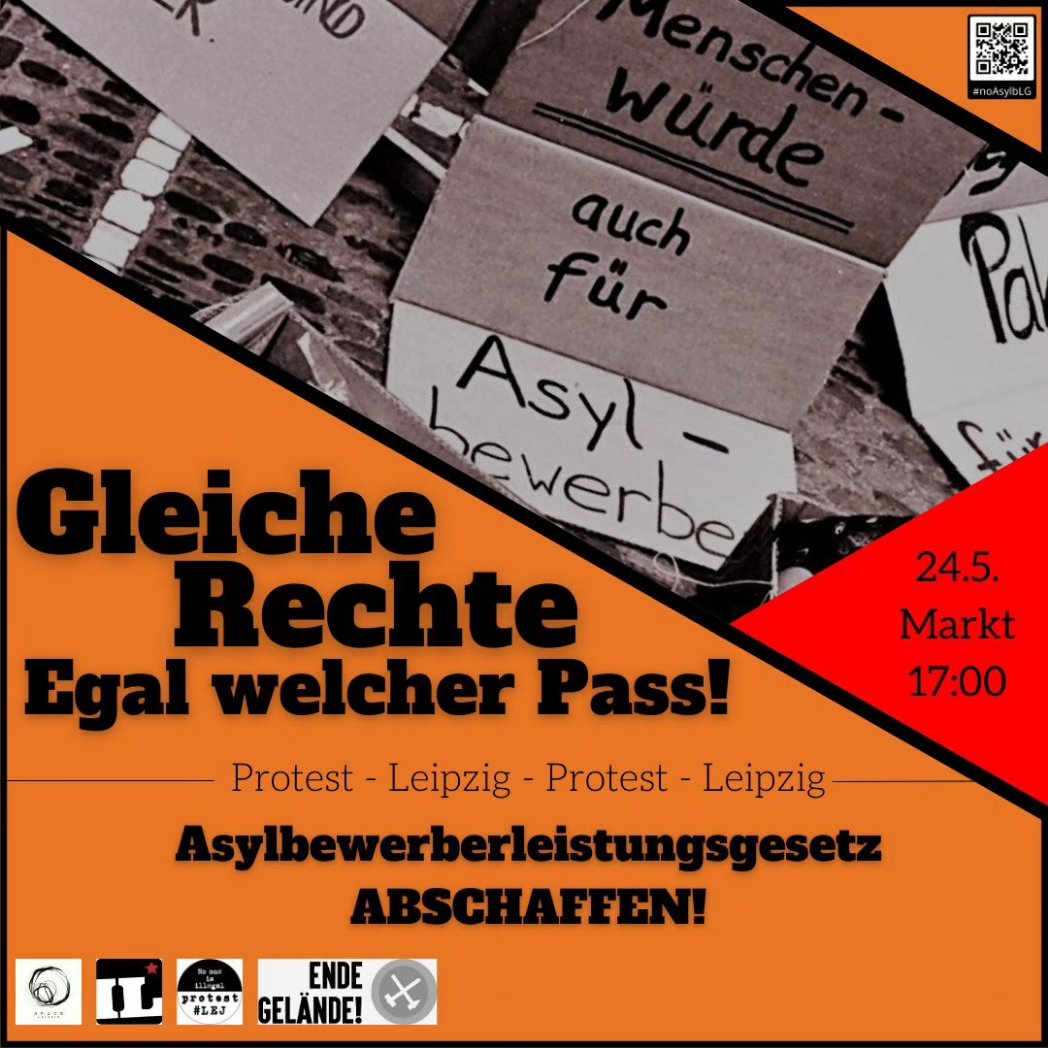 RepNichtZustell's tweet photo. Kommt um 1700 zum Markplatz und fordert mit uns : Gleiche Rechte - egal welcher Pass!
Der Flughafen Halle / Leipzig ist nicht nur klimapolitisch eine Katastrophe, auch werden regelmäßig Abschiebungen vollzogen.
#StopDeportation #ProtestLEJ #RNZ https://t.co/ehgVUBLbRH