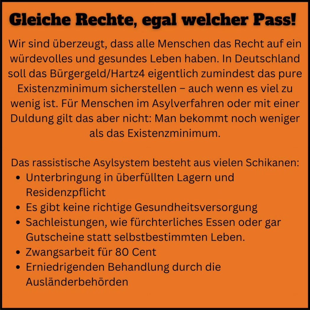 RepNichtZustell's tweet photo. Kommt um 1700 zum Markplatz und fordert mit uns : Gleiche Rechte - egal welcher Pass!
Der Flughafen Halle / Leipzig ist nicht nur klimapolitisch eine Katastrophe, auch werden regelmäßig Abschiebungen vollzogen.
#StopDeportation #ProtestLEJ #RNZ https://t.co/ehgVUBLbRH