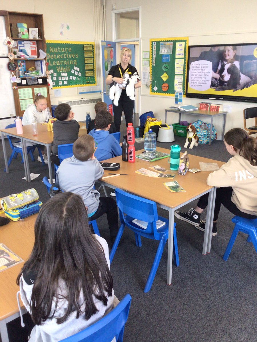 whitdale_ps's tweet photo. P6R having a great lesson and Q&A session on learning how to be safe around dogs with The Dogs Trust. #dogstrust #alwaysrespect https://t.co/hyKyL7XMU1