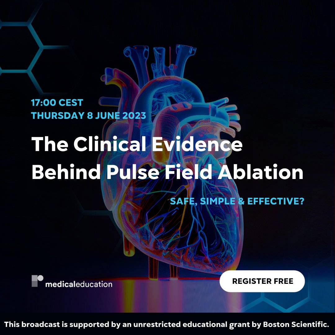 radcliffeCARDIO's tweet photo. 📅Join us on 8 June 17:00 CEST for an in-depth look into pulsed field ablation. Discover the latest clinical evidence from MANIFEST-PF and EUPORIA trials &amp; gain insights into the PFA field: https://t.co/8v6YidFBqu

@VivekReddyMD @BorisSchmidt5 @JosefKautzner @CMartinCardio https://t.co/1dkCDYAbEK