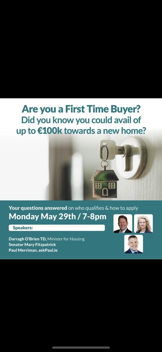 donagh_mark's tweet photo. ℹ️🏡 Are you a first time buyer?? 

❔🙋🏼🙋‍♀️🙋‍♂️Questions answered on who can qualify and how to apply. 

💻Online webinar 29th May from 7-8pm

👨🏼‍💻🧑‍💻👩‍💻You can register here: https://t.co/Wuai4J21ki 

https://t.co/D3WIoG6tjy https://t.co/fAKJcoFHGO