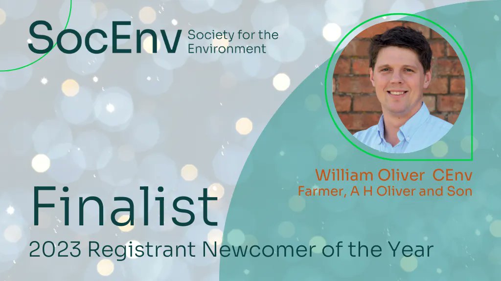 🏆 Meet the Finalists
Our next finalist is William Oliver CEnv. William has been achieving incredible things in the agriculture industry in the short amount time he has been a #CEnv!
Remember to sign up for the results event here ➡️ buff.ly/3nGevht 
#CEnv #awards