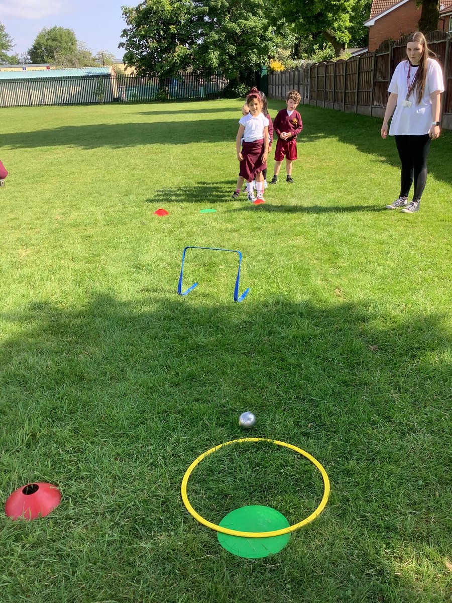 Sports Week is well underway 🥅🏑… today  the  children  are  taking  part  in  pétanque sessions  ☀️