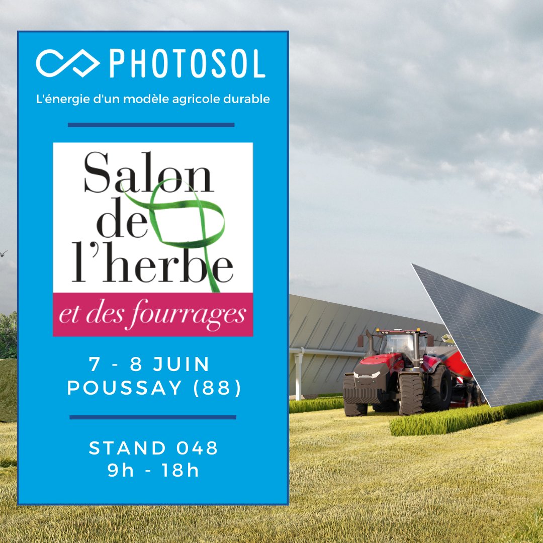 [Salon de l'Herbe et des fourrages ] 7 &amp; 8 juin, Jean et Alban vous donnent RDV pour découvrir nos solutions #agrivoltaïques pour le fourrage et l'élevage.  👨‍🌾Recevez votre entrée bit.ly/3IptpzC  #agriculture #agrivoltaïsme #enr #photovoltaique
