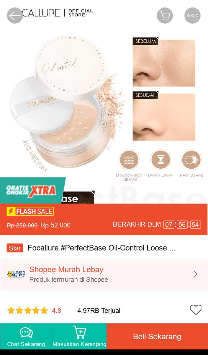id_racunshopee's tweet image. ‼ FLASH SALE ‼

️✨ Focallure #PerfectBase Oil-Control Loose Powder Tahan Lama Setting Powder-Base makeup✨

⛔️ DISKON 79%

Jangan sampai kehabisan 👇                
shope.ee/6UsknxWaYa