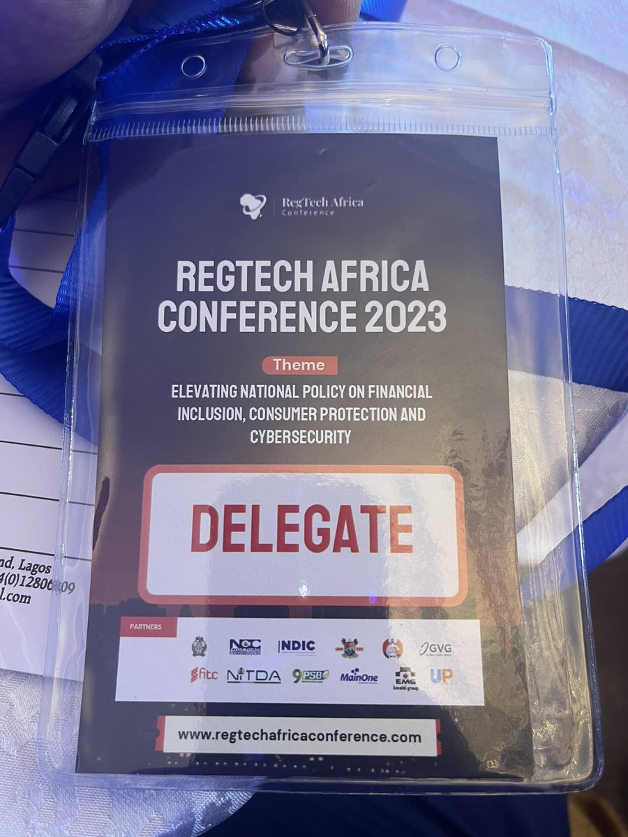 Last year, I commented under @RegtechAfrica post on LinkedIn that I would be glad to attend #Regtechafricaconference in-person, today I am super excited to be live at Lagos Oriental Hotel to learn more about  #fintech at #Regtechafrica 

Thank you @RegtechAfrica