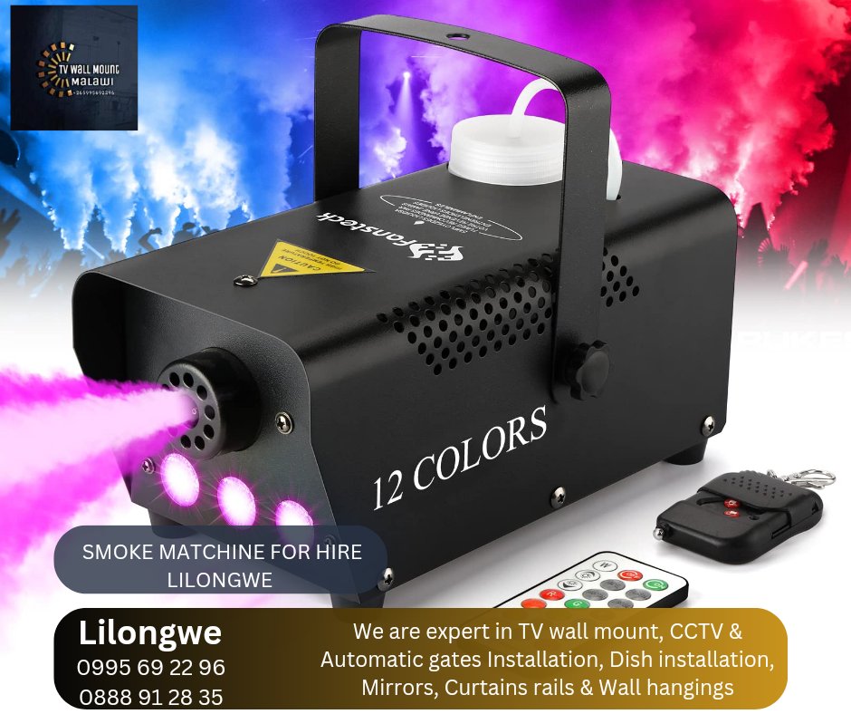 TvMount2's tweet image. Smoke machine available for hire in Lilongwe good for weddings, birthday parties music videos and photo shoots

TALK TO US
☎ 0888 91 28 35 
  0995 69 22 96

#smokematchine #fogmachine #smoke #machine #hire