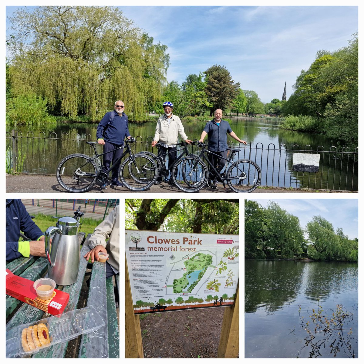 The Cycling club enjoyed a good ride over the weekend, they visited all the local parks in the vicinity. Also enjoyed a well deserved break with tea and biscuits in the beautiful weather. Please do join us on future rides @WeAreCyclingUK #mentalhealthawareness @OfficialTfGM