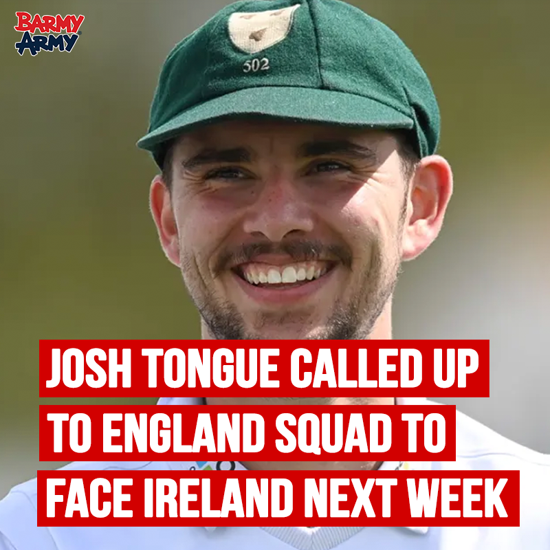 🚨 BREAKING NEWS 🚨

Josh Tongue has been called up to the England Men's Test squad to face Ireland.

He's already dismissed Steve Smith this summer 😍