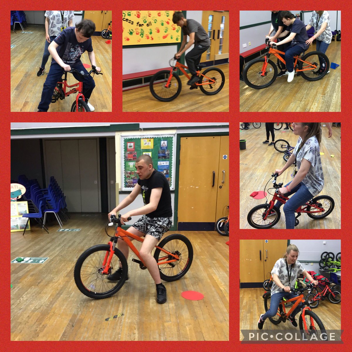 Beech class experiencing the bikes today with @gethinmtb