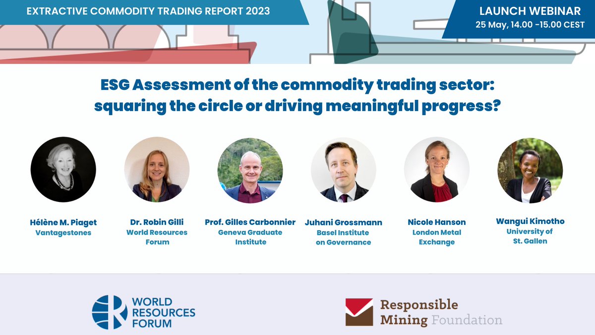 Join us tomorrow, 25 May 14.00 - 15.00 CEST, for the launch webinar of the Extractive Commodity Trading Report. 

👉 Register for the webinar: lnkd.in/epkVrZqn
👉 Read the publication: lnkd.in/eh_ztg37