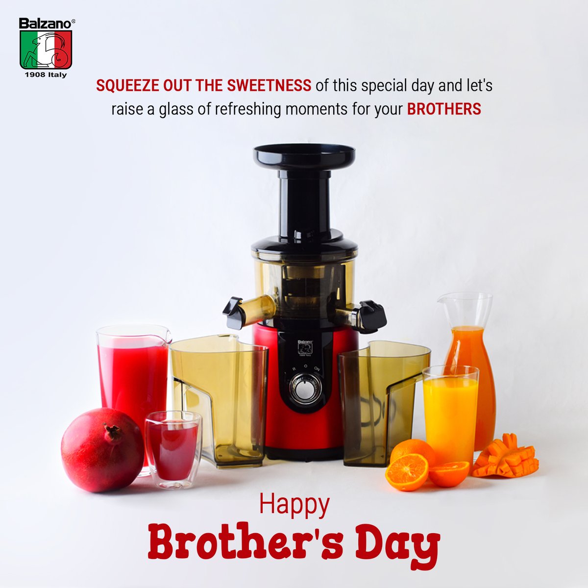 Let's sweeten up this Brother's Day with a flavorful blends and unforgettable moments together.
.
.
.
#BalzanoIndia
#HealthyStylishLife
.
.
.
 #KitchenGadgets #KitchenEssentials #balzanoslowjuicer #brothersday2023 #BrothersDayCelebration #smoothies #juices #shakes #blenditup