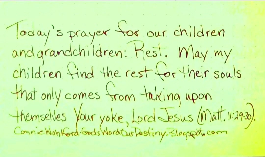 wohlford_connie's tweet photo. Today ...
#rest #YokeOfChrist #findrest #JesusYoke #GodsWordOurDestiny #prayforchildren #LearnOfMe https://t.co/exXzjjnuoM https://t.co/nYYUooYnin