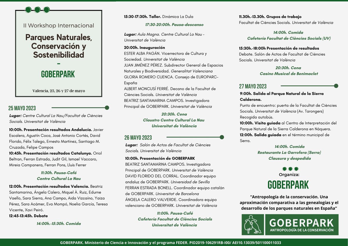 Goberpark1's tweet photo. Os recordamos el programa
#antropologiadelaconservación https://t.co/7UKeN3Qi9r