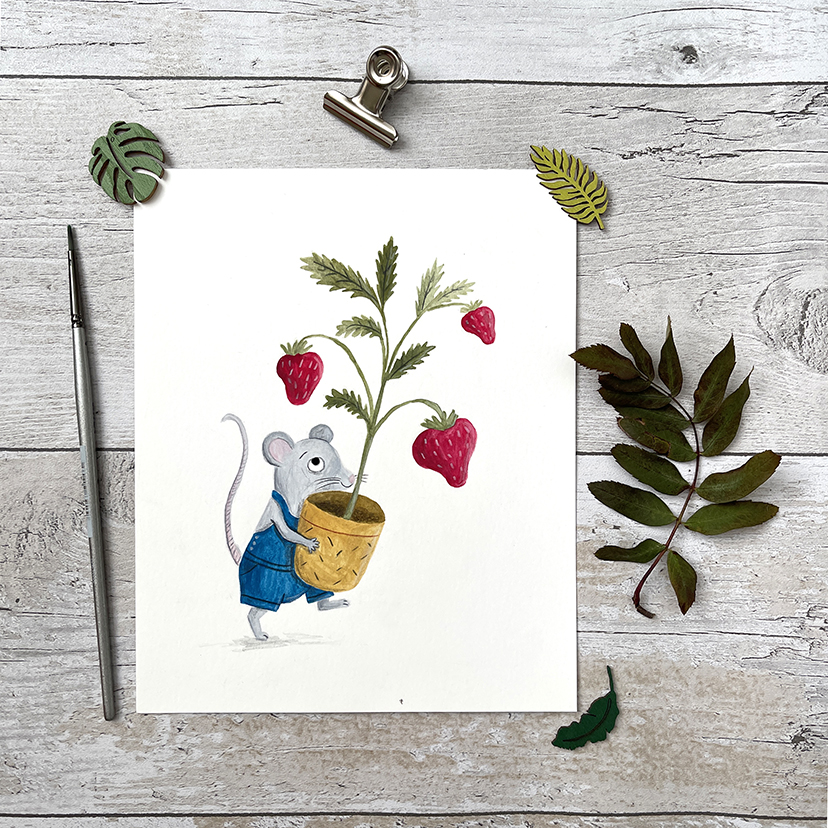 Hi #elevenseshour How are you? I sell jewellery, accessories and original art just like this one of a kind cute mouse painting fawashah.co.uk/product-page/o… #shopsmall #wednesdaythought #giftideas #gift #nature #painting #animal #illustration #artist #mouse #strawberry #garden #art