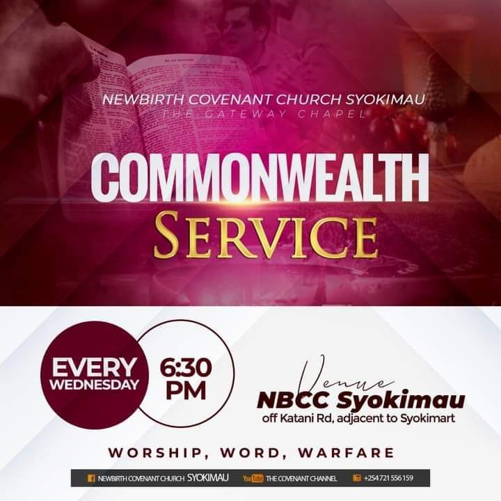 NBCC_Syokimau's tweet photo. Welcome to the Commonwealth Service today at 6:30 pm. Come expectant of the move of God.

See you there!

#CommonwealthService
#KaribuChurch
#2023YearofCovenantInheritance https://t.co/G4ahlhtSEn