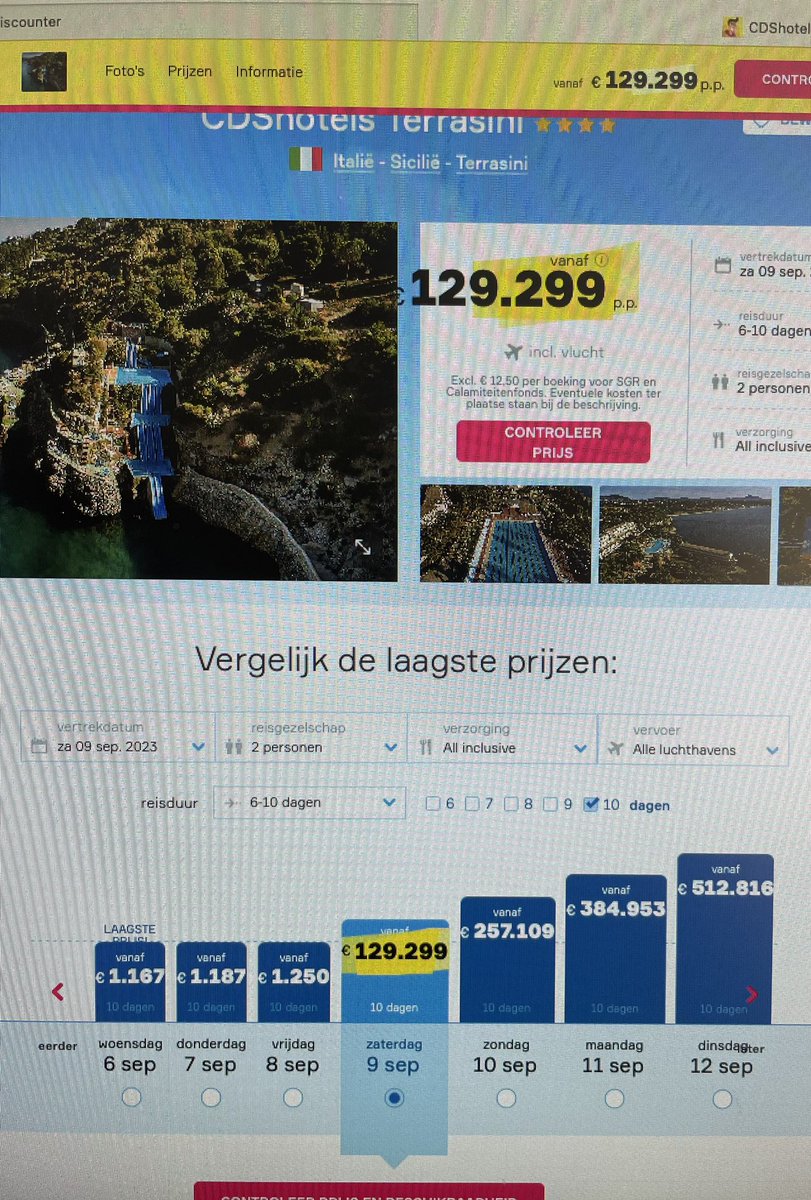 Tien dagen Sicilië 😅😬 Toch maar niet geboekt. #vakantie #prijzig #duur #italie #zoekwelevenverder