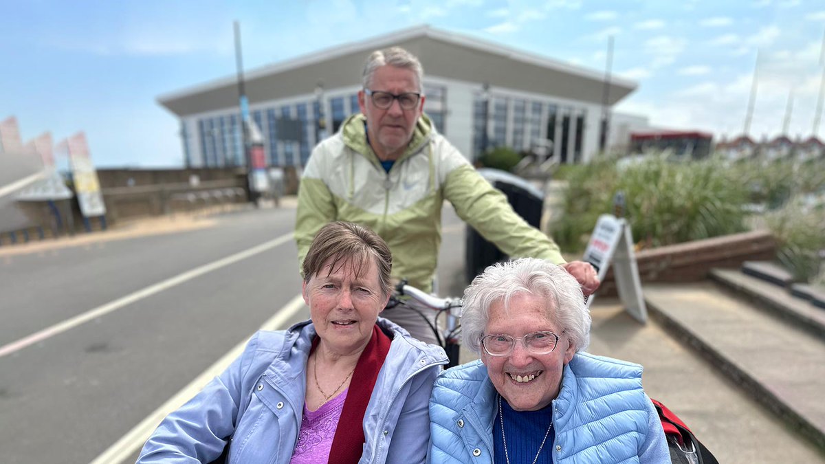 HMTStHughs's tweet photo. We’ve taken the @HMTStHughs  triobike out for it’s first trip of 2023! We took a trip down Cleethorpes beach with some of the lovely people from @FriendshipatHo1 
Read more in our latest article https://t.co/bwjdtKc3qb https://t.co/F23bNhtRiF