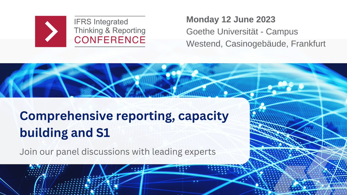 🔔1 week left to register for the IFRS Integrated Thinking and Reporting Conference🔔Our panellists will share how integrated thinking & reporting have been embedded in their markets & can support organisations in adopting ISSB standards: ifrs.org/news-and-event… #ITIRConference23