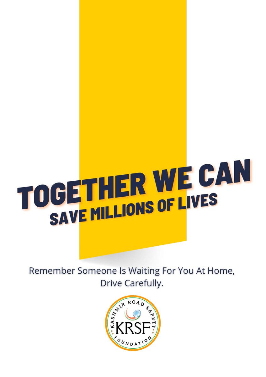 Together we can save millions of lives. 

@MIB_India @MORTHIndia @UNRSC @ClaiminOurSpace @YOURS_YforRS @g20org @etiennekrug @Sanaa_Khasawneh @RoadSafetyNGOs @UNDP @UN @WBG_Transport @PrerrnaSingh @avoidaccident @OfficeOfLGJandK @manojsinha_ @UNGRSW @UN_RSF