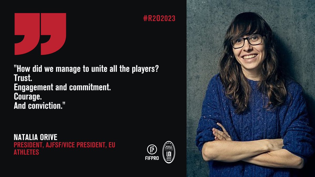 World Players Association (@worldplayersutd) on Twitter photo Stirring presentation from <a href="/Orive_Fred/">Natalia Orive</a> of using social media as leverage for global change and bringing players along. #Right2Organize #R2OC2023
Loads of admiration for <a href="/AJFSFemenino/">AJFSF - Asociación de Jugadoras de Fútbol Sala</a> pushing FIFA for a women’s Futsal World Cup. 🙌🏾 Stirring presentation from <a href="/Orive_Fred/">Natalia Orive</a> of using social media as leverage for global change and bringing players along. #Right2Organize #R2OC2023
Loads of admiration for <a href="/AJFSFemenino/">AJFSF - Asociación de Jugadoras de Fútbol Sala</a> pushing FIFA for a women’s Futsal World Cup. 🙌🏾