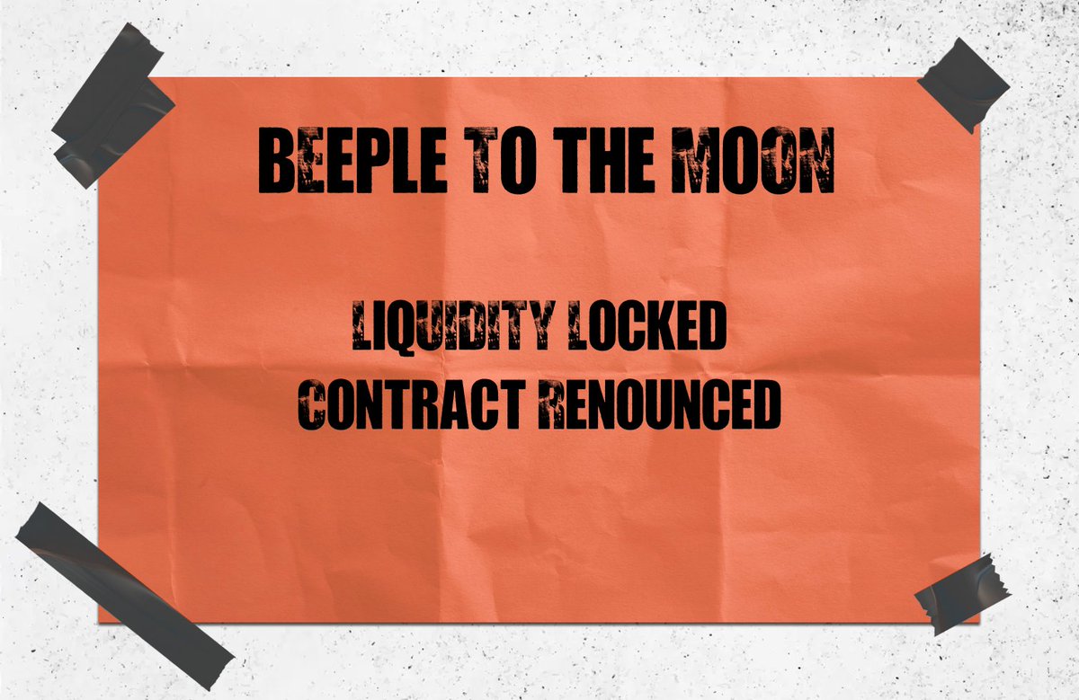LFG <a href="/beeple/">beeple</a> Liquidity locked.
ownership renounced...
$BEEPLE