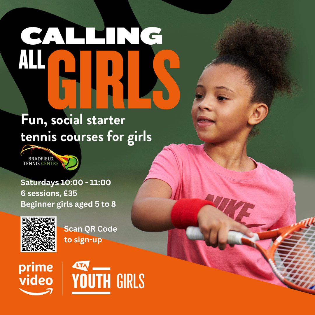 RT @BradfieldTennis: After 1/2 term we will be running a course as part of the Prime Video LTA Youth Girls initiative.
6 session course designed for girls aged 5-8 who are complete beginners to the sport.
For more information visit:
https://t.co/iBt5SyZFBw
@GetBerksActive @LtaBerkshire