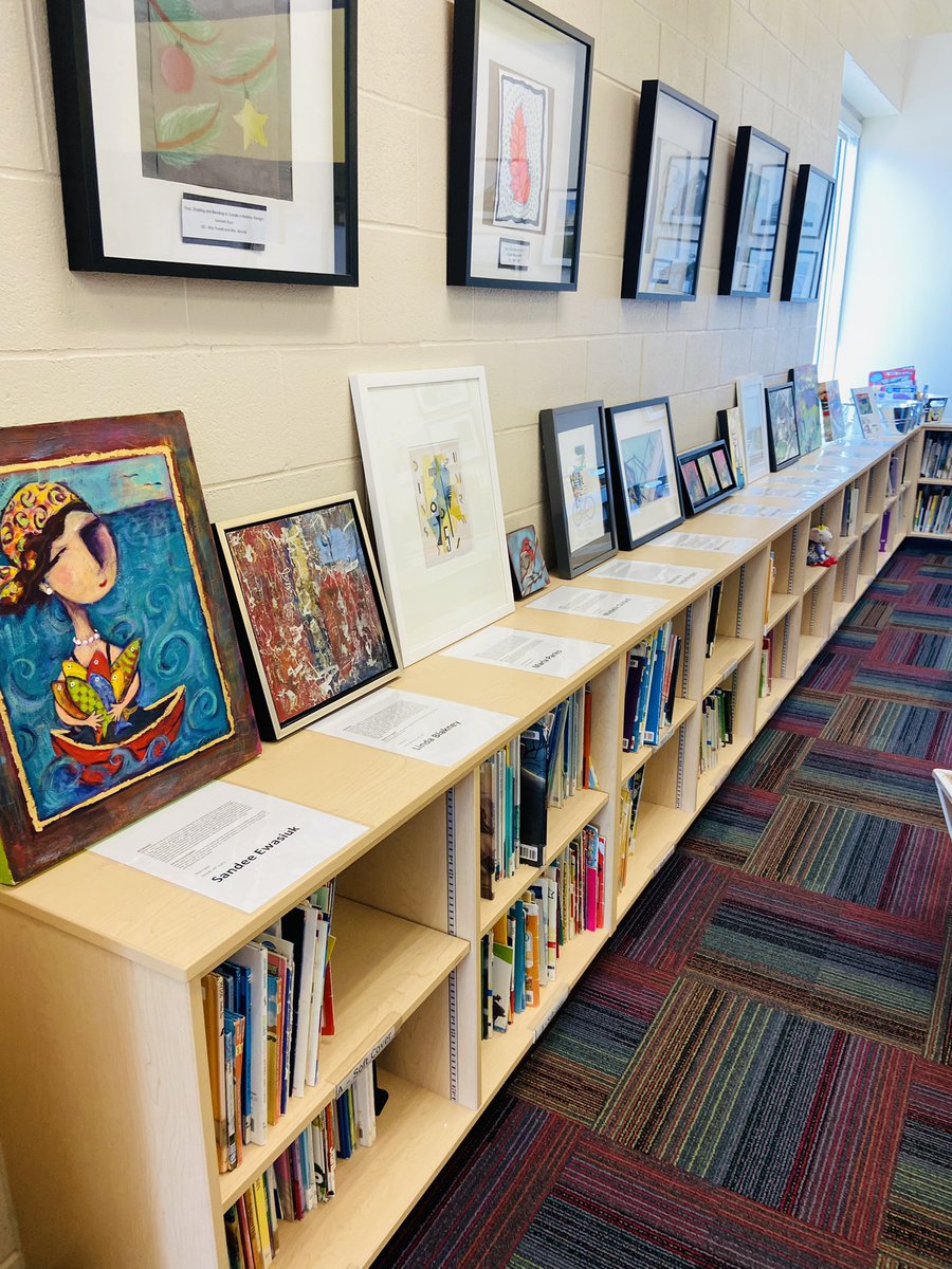 Angle_Bellmoore's tweet image. Art Exhibition Joy 🧵Our @Bellmoore_HWDSB are sharing what they see, think and wonder as they learn more about the “Exploring Art Media Exhibition” from @DVSA2010 this week - 12 small two-dimensional works of art created by local artists. 1/2 #SchoolLibraryJoy #ONSchoolLibrary