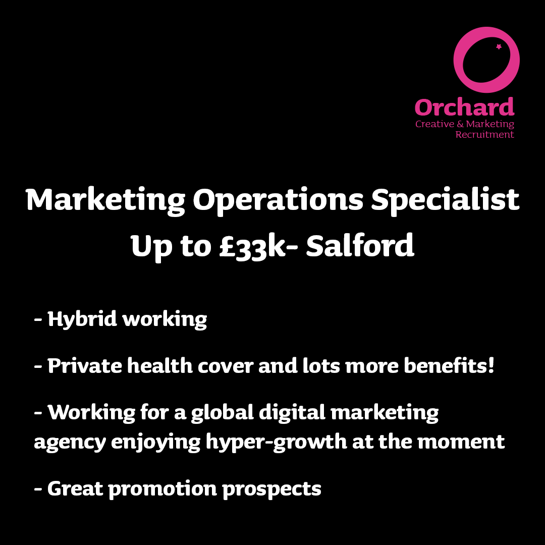 🚨 Marketing Operations Specialist~ Up to £33k 🚨 🤩 Salford ~ linktr.ee/orchardmanches… 🤩 ✅ Hybrid working ✅ Private health care ✅ Great benefits package! To find out more, follow the link above! 👆 #hiring #hiringnow #manchesterjobs #marketingjobs #marketingcareers