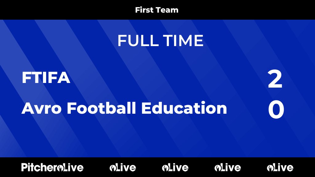 FULL TIME: FTIFA 2 - 0 Avro Football Education
#FTIAVR #Pitchero
pitchero.com/clubs/avrofoot…