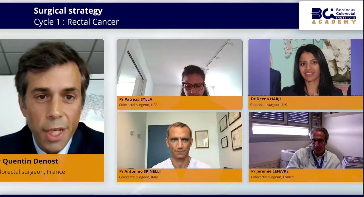 Hugely privileged to have been part of 👇#powerhouse of expertise as part of the @QDenost  academy webinars. Focusing on achieving excellence in #rectalcancer with highlights from @patsyllamd TaTME, @AntoninoSpin TTSS, @jeremielefevre redo anastomosis et moi 🤖