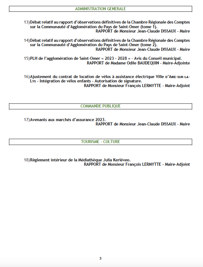 AireNouvelle1's tweet photo. CONSEIL MUNICIPAL !

Mardi 30 mai 2023 à 20 H 00, salle des mariages, 2° étage de l'Hôtel de ville !

Au programme, 18 délibérations ! https://t.co/Gy4DBmlCXg