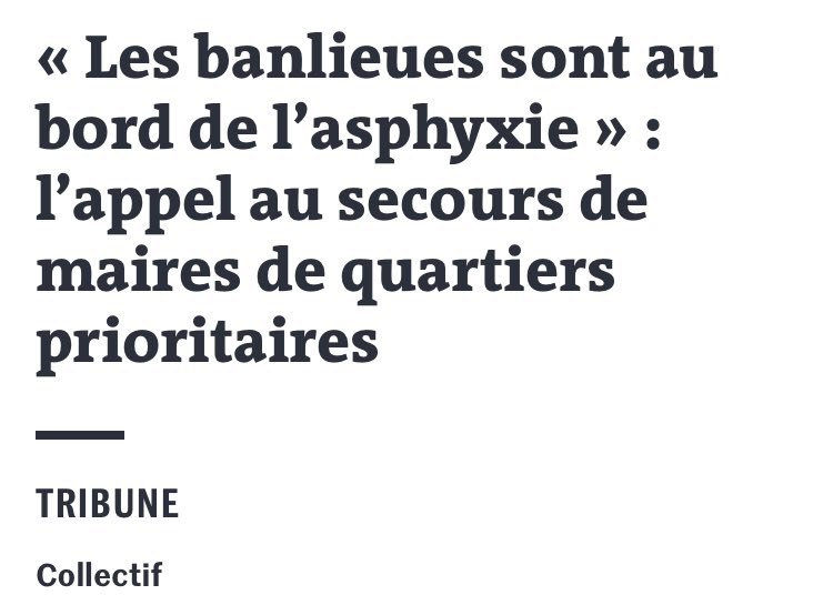 Monsieur le Président de la République (...) 

Les Maires lancent un cri d’alerte sur l’urgence sociale dans les quartiers populaires

Tribune à lire dans @LeMonde 🧵👇