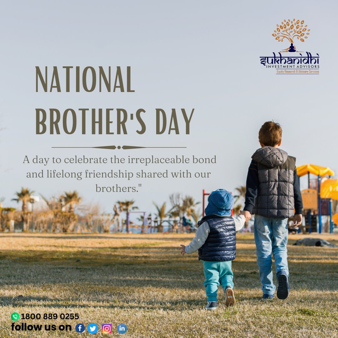 'Forever bonded, brothers by blood, best friends by choice. Happy National Brother's Day!'👬
.
.
Follow @sukhanidhi 
Contact us :18008890255
.
.
#BrothersDay #BrothersForever #SiblingBond #BrotherlyLove #FamilyFirst #BestBrothers #ForeverFriends #Brotherhood #CelebrateBrothers