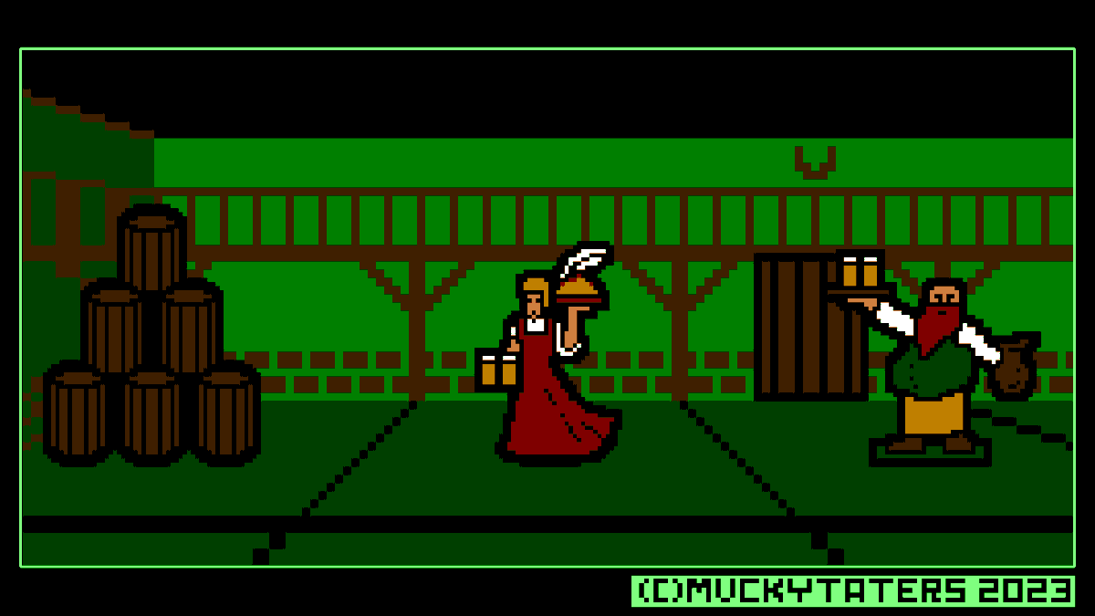 MuckyTaters's tweet image. Welcome to the Old Dragon's Head in my as-yet-unamed RPG. Facilitated by adding multicolour sprites to my #MuckyVision v2.0 engine for PC. #RPG #retrogamedev #homebrew #retrogaming #pixel #pixelart #pixel_dallies #wishlistwednesday #WIPwednesday