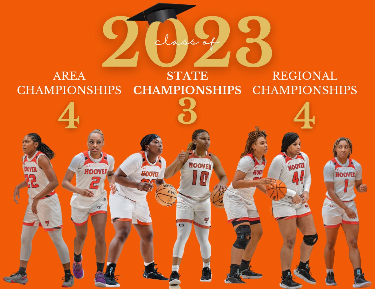 It’s Graduation Day for the winningest class in Hoover Lady Bucs basketball history! 🧡🖤💍💍💍 We are so proud of you all and wish you the very best moving forward! 🎓 <a href="/jamiyahballer1/">Jamiyah Hill</a> <a href="/the0nlylayla/">Layla</a> <a href="/AlanahPooler/">Alanah Pooler</a> <a href="/ReniyaKelly/">Reniya Kelly</a> <a href="/nebubhoopin/">Kristen “Nebu” McMillan</a> <a href="/AliciaReyes_52/">Alicia Reyes</a> <a href="/KennediMcCray/">Kennedi McCray</a>