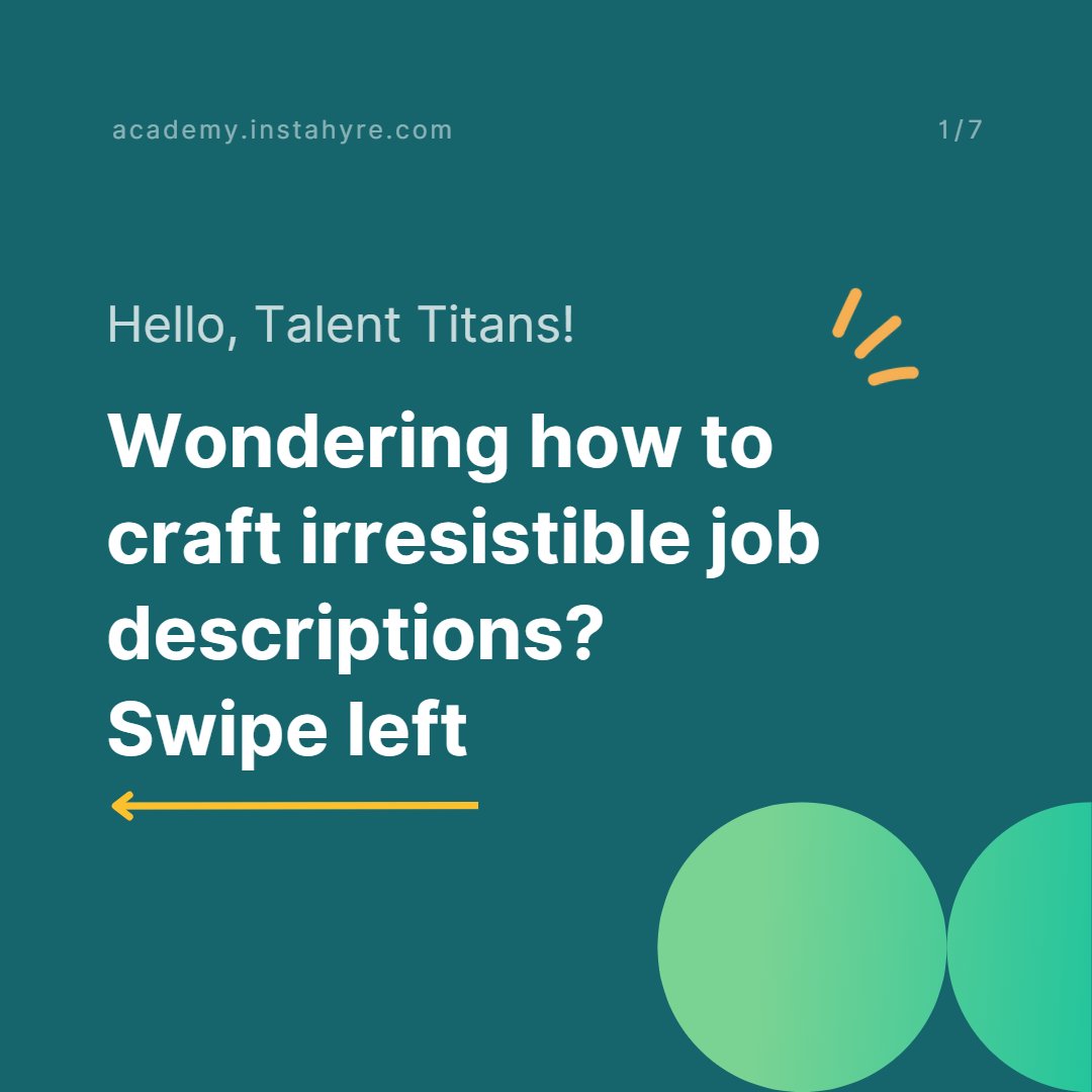 Instahyre's tweet image. Craft job descriptions that turn heads! Join Instahyre Academy and make your talent acquisition game stronger.

Enroll at: bit.ly/3ZX7lTn

#RecruitmentTips #HRTrends #JobDescriptions #TalentAcquisition