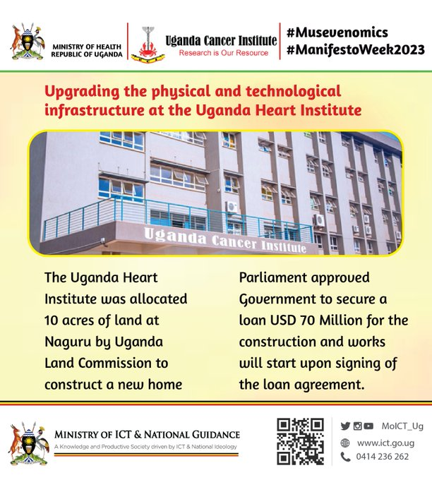 UgDesk's tweet photo. Up grading the physical and technological infrastructure at the Uganda Heart Institute:

CIC: @MinofHealthUG @UgandaCancerIns 
@GovUganda https://t.co/wgSDlTwlWQ