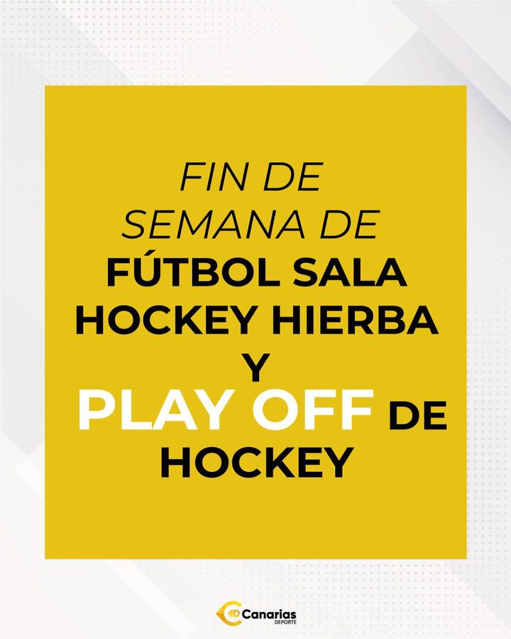 CanariasdEs's tweet photo. ¿TE LO VAS A PERDER?🤔

27 mayo > fútbol sala.
27 mayo > final de play off hockey línea.
28 mayo > hockey hierba.

Entra en https://t.co/fKwIVkIzkq y vívelo en directo🔴

#ott #canariasd #hockey #futbolsala https://t.co/9WL8EGSZJB