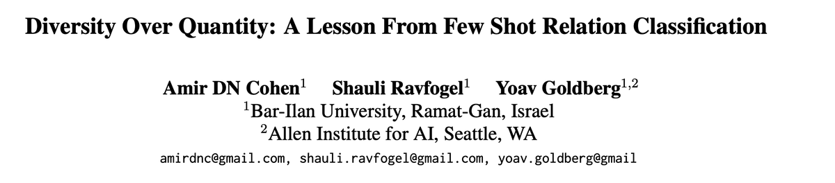 (((ู()(ู() 'yoav))))๐พ (@yoavgo) on Twitter photo In this work, Amir (and <a href="/ravfogel/">Shauli Ravfogel</a>, and another author who cannot reveal themselves before paper acceptance) shows that diversity is much more important than quantity for model training.
u.cs.biu.ac.il/~yogo/diverse-โฆ In this work, Amir (and <a href="/ravfogel/">Shauli Ravfogel</a>, and another author who cannot reveal themselves before paper acceptance) shows that diversity is much more important than quantity for model training.
u.cs.biu.ac.il/~yogo/diverse-โฆ