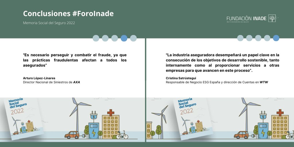 FundacionInade's tweet photo. Ayer celebramos una jornada de #ForoInade para presentar la Memoria Social del Seguro 2022, un trabajo de @UNESPA y @EstamosSeguros_ 📘

Nuestros ponentes nos dejaron algunas reflexiones que queremos compartir con vosotros ⬇

Noticia completa: https://t.co/Iq6yihHeTl https://t.co/rl98Lij08S