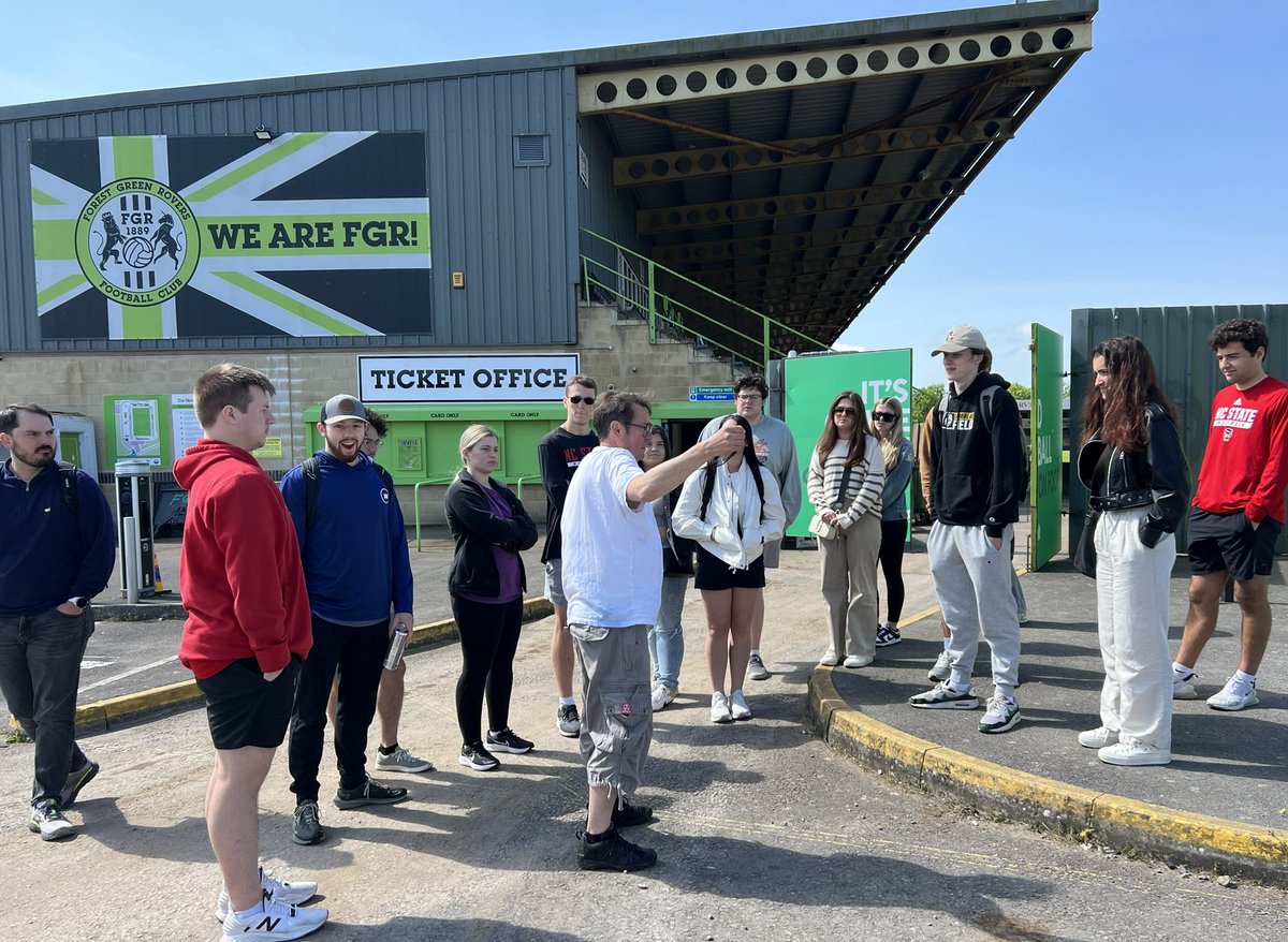mbedwards1's tweet photo. The incomparable Gary Thomas explained to our @NCStateCNR @NCSUStudyAbroad students the pillars of sustainability at @FGRFC_Official The Greenest Football Club in the World. Energy, Transportation, Food, & Nature #PackAbroad https://t.co/dUWls2WMWU