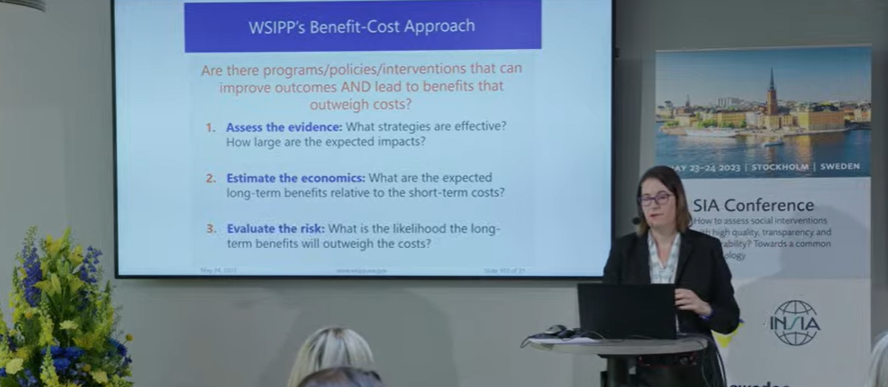 SBU_se's tweet photo. "The findings are pretty specific to the assumptions that we are making".
Stephanie Lee, Washington State Institute for Public Policy (WSIPP), on why differences in social care administration makes it hard to apply a WSIPP benefit-cost analysis in other states. #SIAint2023 https://t.co/yEtuNyELzN