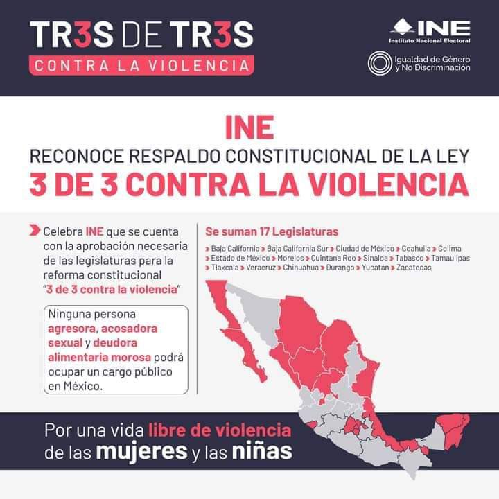 NUEVO León exige  que el CONGRESO del Estado apruebe la Ley 3de3 contra la VIOLENCIA ✅
<a href="/RebecaClouthier/">Rebeca Clouthier</a> <a href="/anaschwarz/">Ana Schwarz</a> <a href="/MarthaHerreraNL/">Martha Herrera</a> <a href="/Marielasvmx/">Mariela Saldívar Villalobos</a> <a href="/Eusebia82465175/">Eusebia Gonzalez Gonzalez</a> <a href="/MYRGARCIA/">Dra. Myrna Elia García Barrera</a> <a href="/Marielasvmx/">Mariela Saldívar Villalobos</a> <a href="/LauraPaulaNL/">Laura Paula López</a> <a href="/Fanny_Arellanes/">Fanny Arellanes</a> <a href="/claraluzflores/">Clara Luz Flores</a> <a href="/JosefinaVGzz/">Josefina Villarreal</a> <a href="/elisaestradat/">Elisa Estrada</a>
