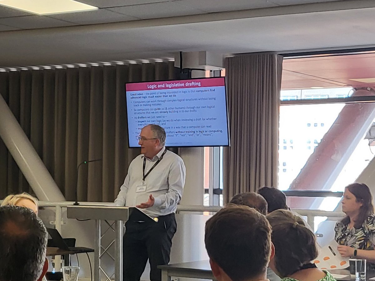 JerseyLDO's tweet photo. Jersey's own Matthew Waddington of @DigitalLawsJsy addresses #CALCEurope on the latest in Rules as Code https://t.co/dyjFMDQiAY