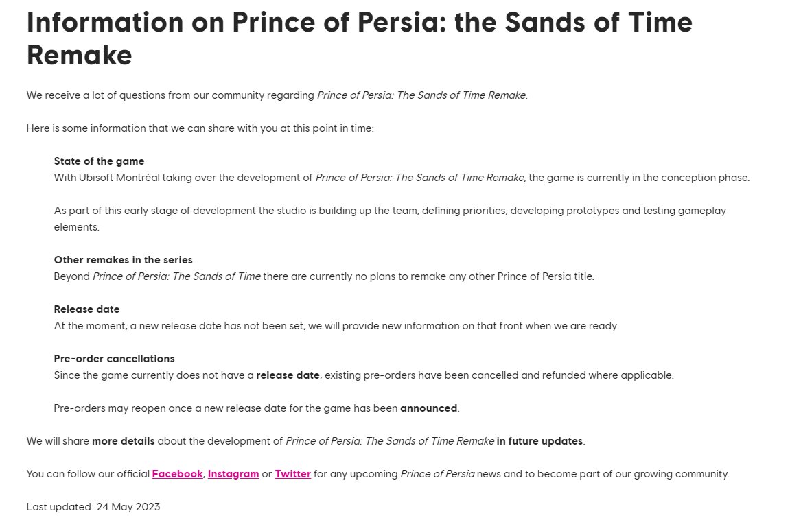 Prince of Persia: The Sands of Time remake returns to 'conception