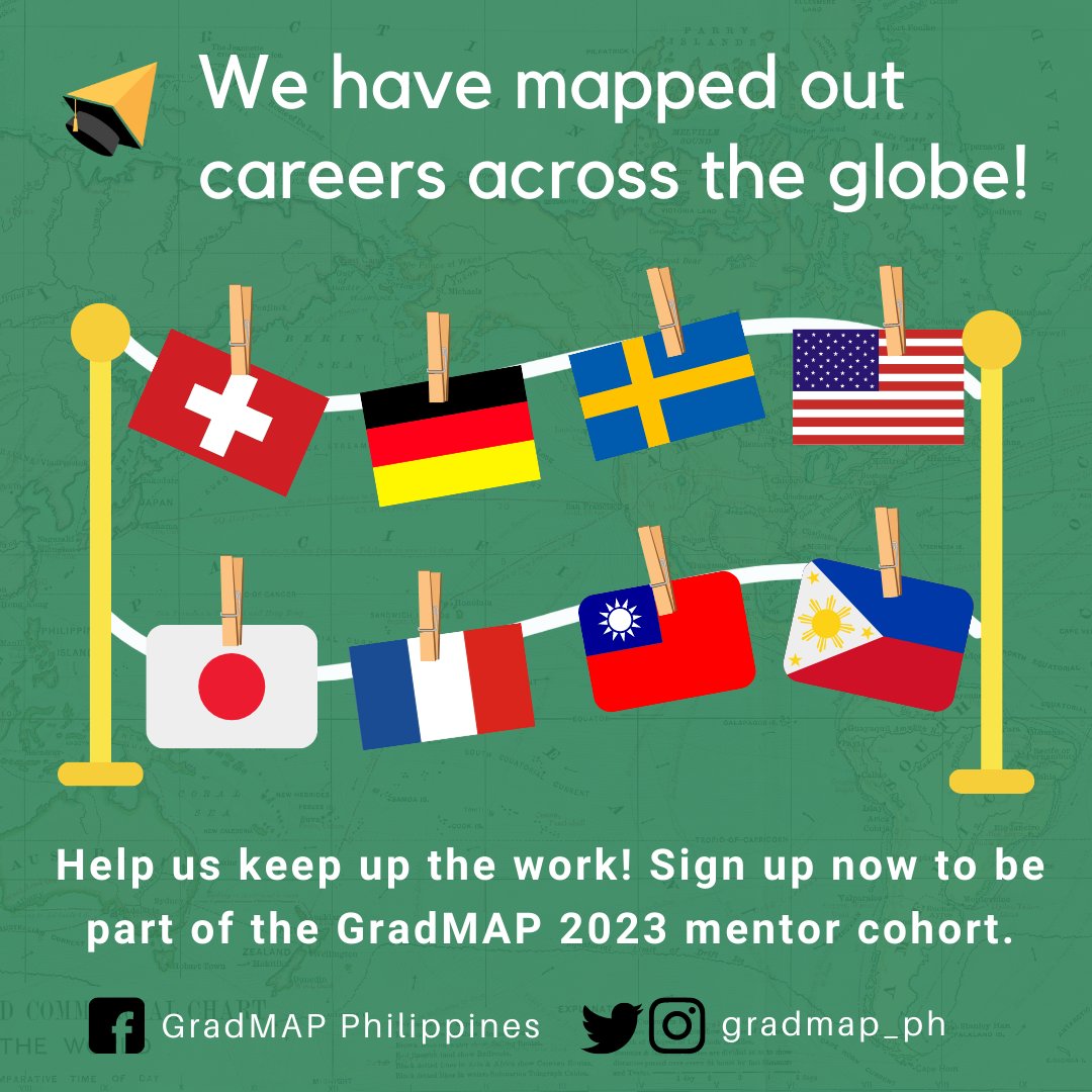 gradmap_ph's tweet image. GradMAP is Mr. Worldwide😎
We’ve helped place mentees in prestigious programs across N. America, UK, EU, Aus &amp;amp; Asia! 🎓
Our wide network is devoted to making grad school  more accessible for Filipinos. 🤝
Sound like a good deal?
Sign up now!
📍bit.ly/gradmapmentor2…
#sciencePH