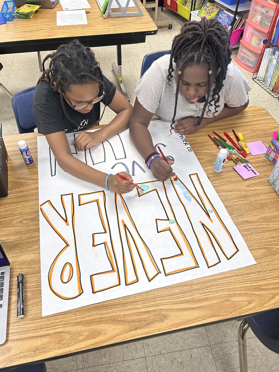 etr917's tweet photo. Making the first poster of The Positive Poster Company! @KraftES1 @HCS_TitleI @HamptonCSchools https://t.co/tn7EIsZ3ER
