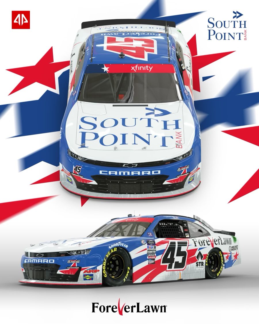 We’re ready for @CLTMotorSpdwy with this new red, white, and blue scheme 🇺🇸 

We want to honor all the heroes who have fallen protecting the freedoms of this great nation. 

#grasswithoutlimits #haulgrass #nascar #earnhardt #alsco300