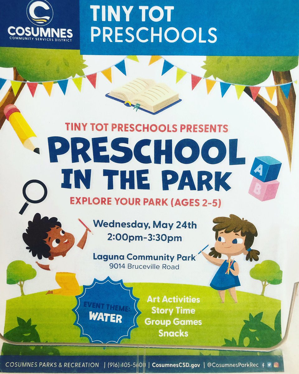 If you’re going to be in the Elk Grove area with your kids this afternoon, come out and see me at our last (free) preschool in the park event of be school year! #preschool #waterfun #tinytotpreschool